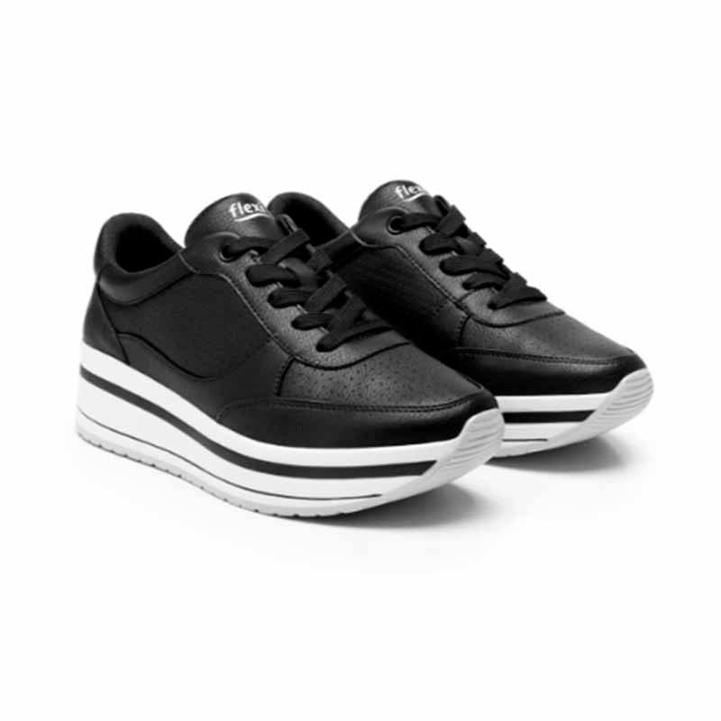 Tenis Casual Flexi Para Dama Modelo 101011 Negro